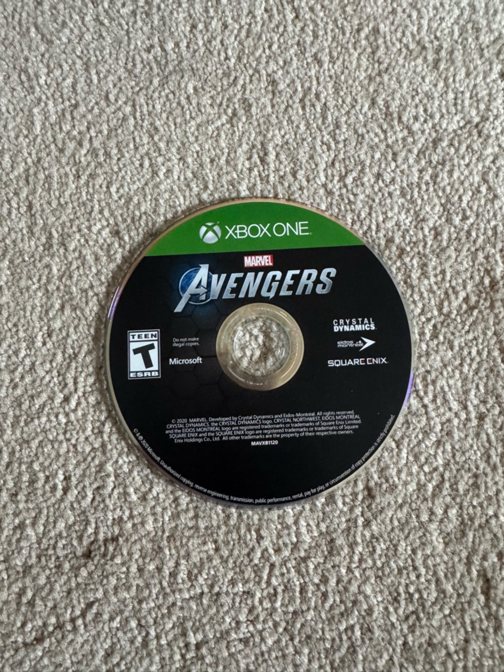 Microsoft Xbox One Avengers Game Disc - Black & Green